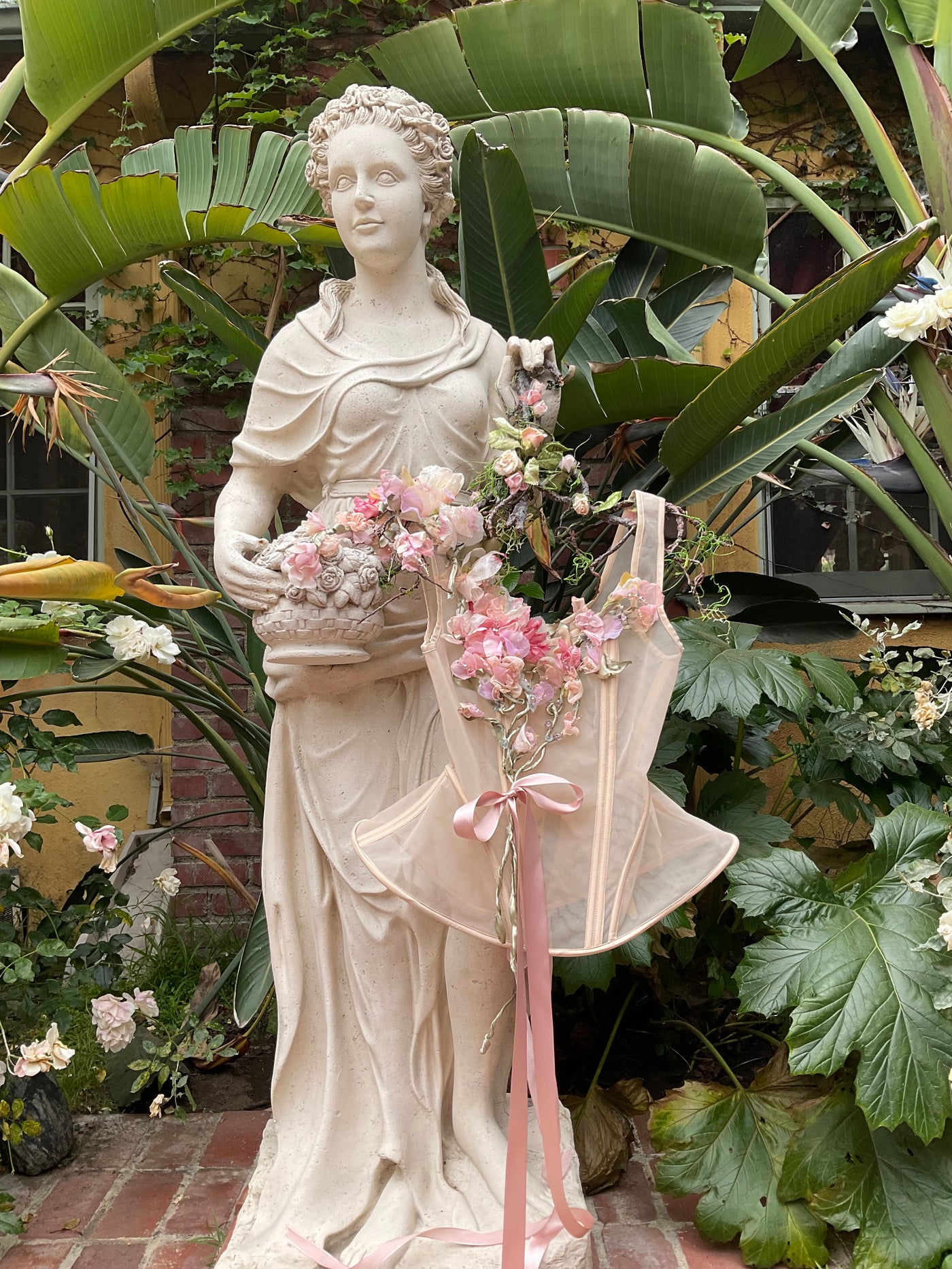 FIORI Garden Corset and Pink Peony Ruffled Skirt