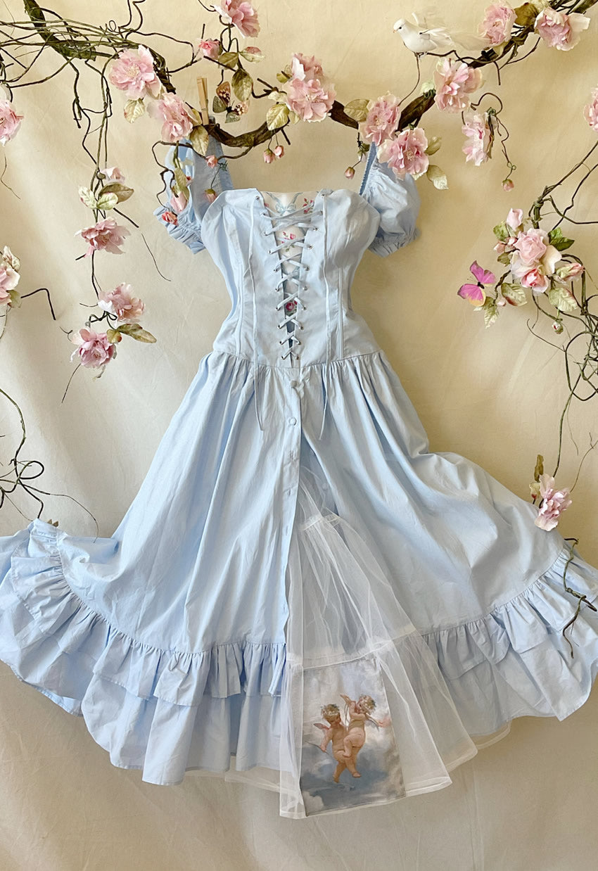 Blue Sicily Primavera Dress by FIORI Couture