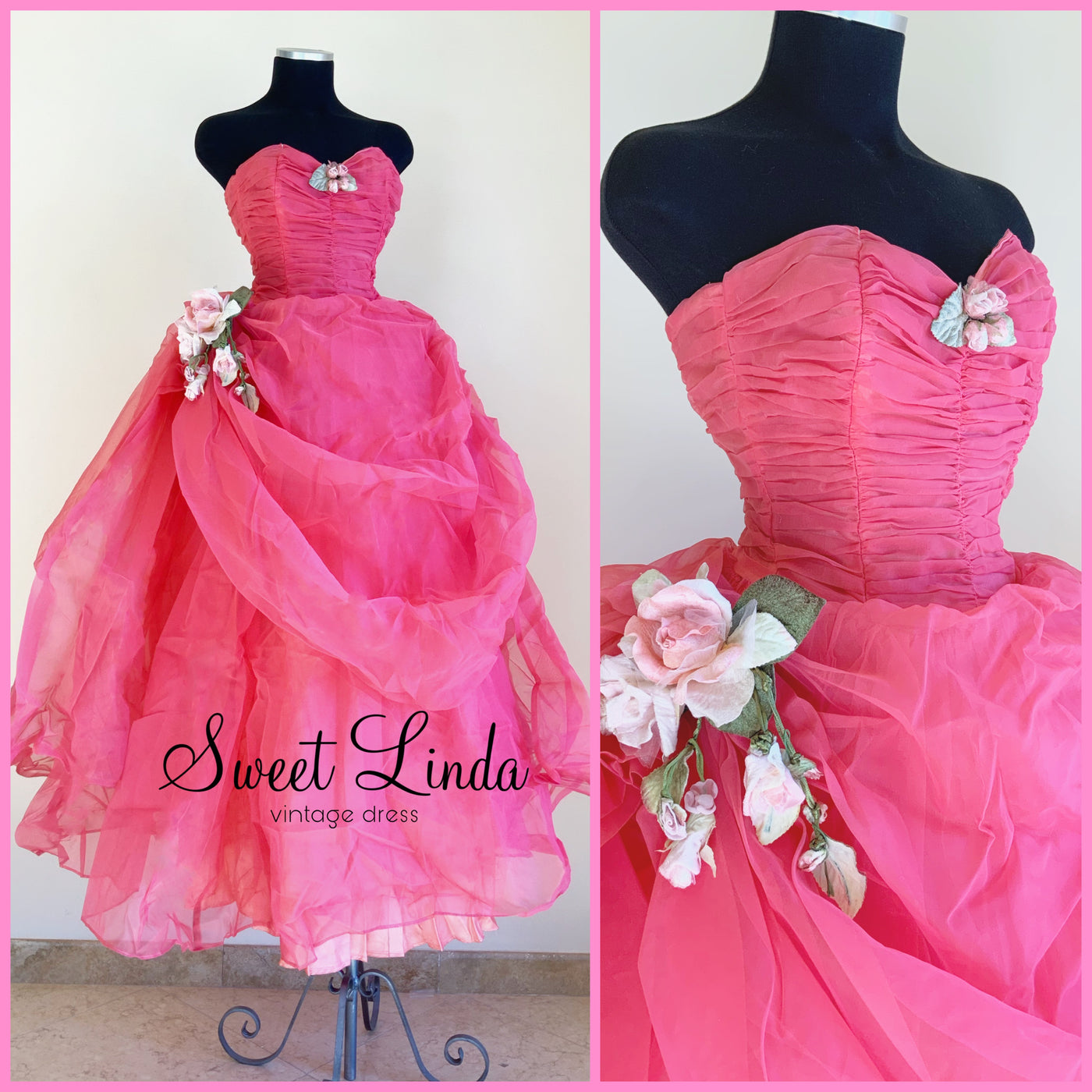 Retro & Vintage Blush Butterfly Garden Tea Length Prom Dress