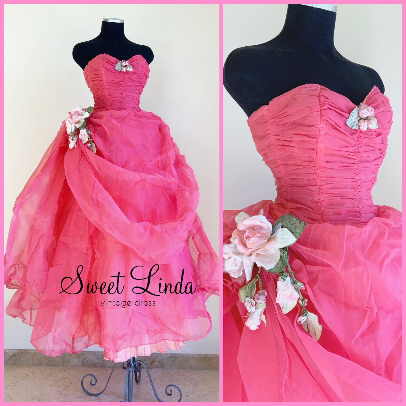 SWEET LINDA VINTAGE PROM DRESS SWEET LINDA VINTAGE PROM DRESS